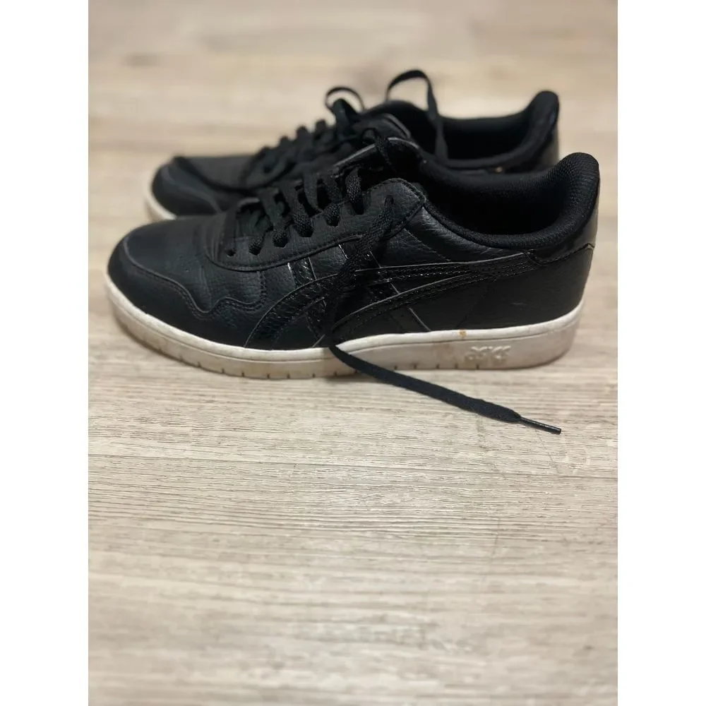 Asics Japan‎ S 1192A125 Womens Black Leather Lifestyle Sneakers Shoes Sz 9